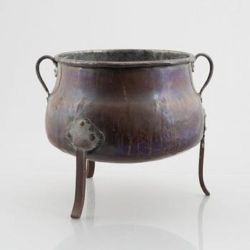 A copper kettle, 18th Century.