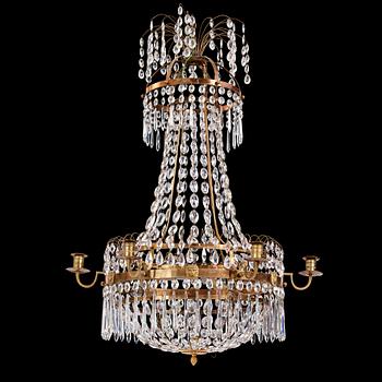 88. A Gustavian seven-light chandelier, second part of the 18th century.