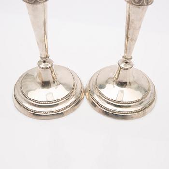 Candelsticks, a pair, silver, Carl Ludvig Berendt, Gdansk (1728-1804), master 1753.