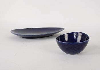 SKÅLFAT OCH SKÅL, porslin "Blå eld" Rörstrand.