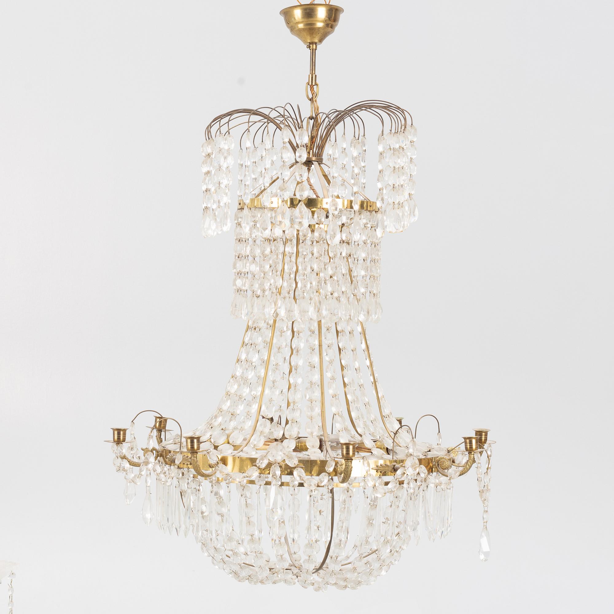 An Empire style chandelier, mid-20th Century.