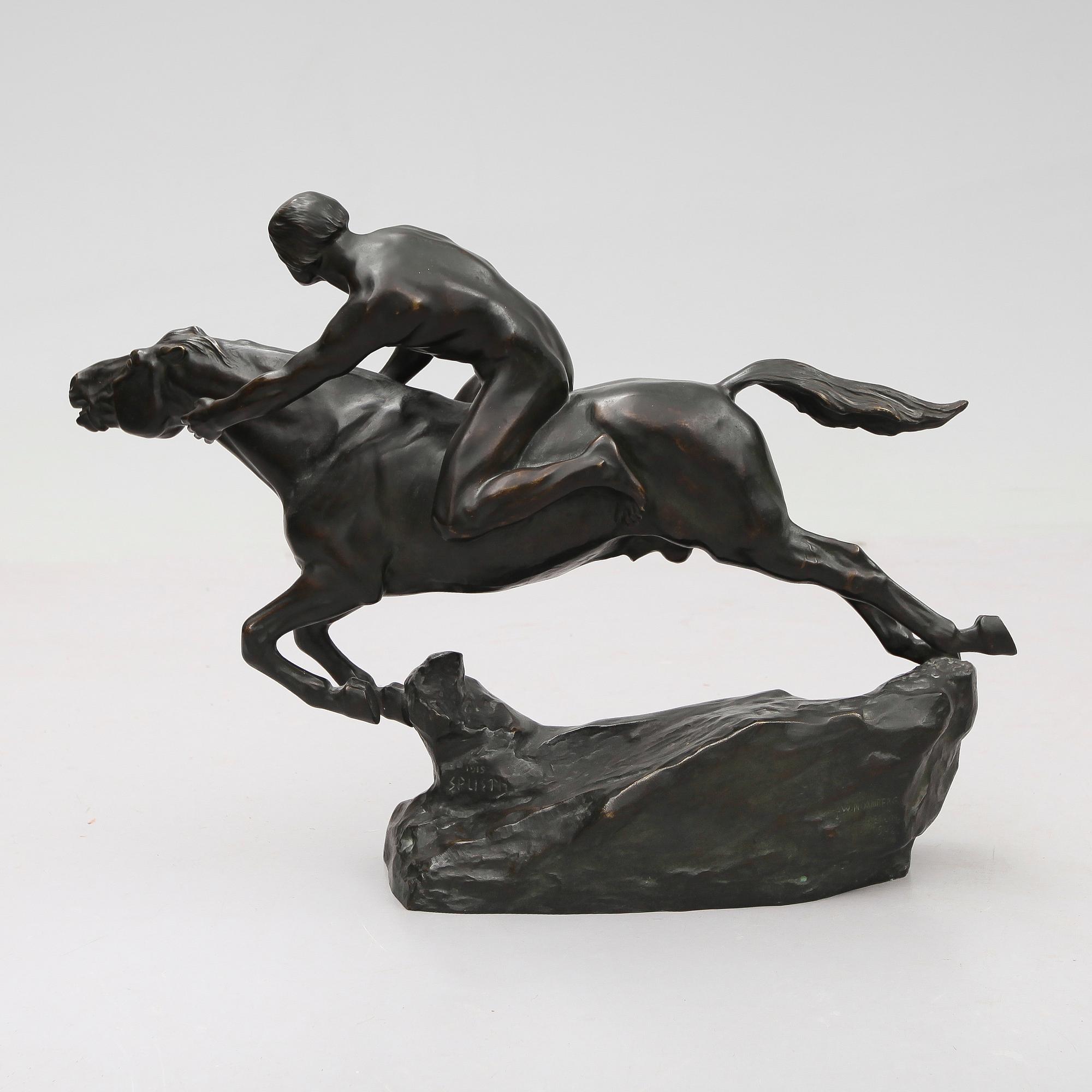 HEINRICH SPLIETH, skulptur, brons, signerad Splieth, 1919, W Nürnberg, Berlin S42.