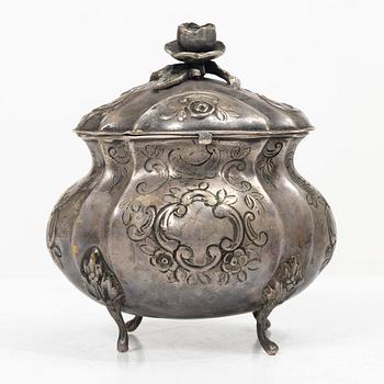 Sven Carlsson, Sugar box, silver, Rococo style, 1972.