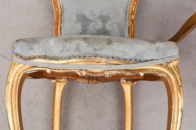 STOLAR, 4 st, rokokostil, 1800-talets andra hälft.