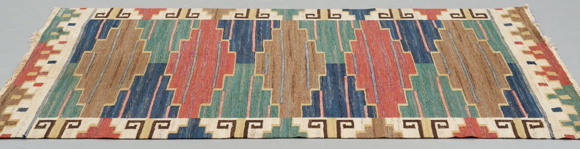 Märta Måås-Fjetterström, Matto, "Blå heden", flat weave, ca 218,5-222 x 148,5 cm, signed AB MMF.