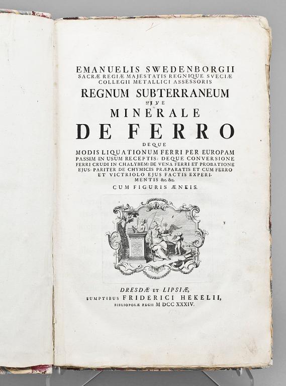 BOK, "Opera Philosophica et Mineralia, Regnum Subterraneum sive Minerale de Ferro"E. Swedenborg, Dresden o Leipzig 1734.