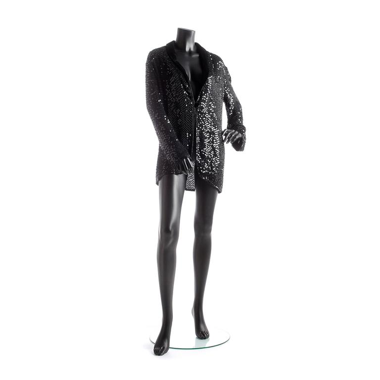 EMPORIO ARMANI, a black sequin jacket.