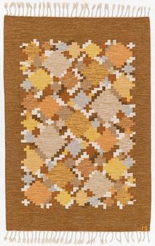 Ingegerd Silow, matta, rölakan, "Barken", komponerad 1976, signerad IS, ca 200 x 135 cm.