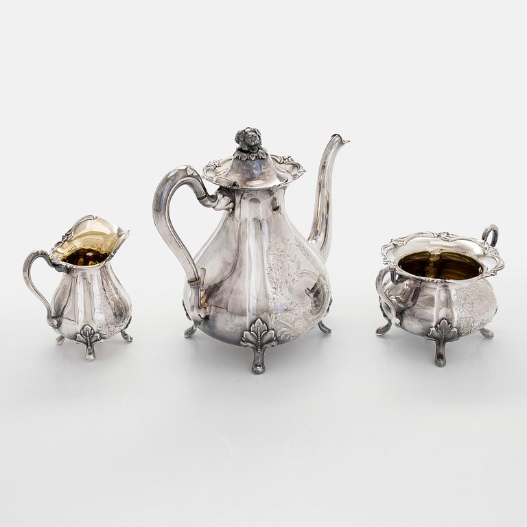 A three-piece silver coffee set, Kultakeskus, Hämeenlinna 1967.