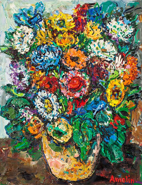 Albin Amelin, Still life with flowers.