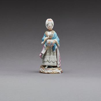 FIGURIN, Chelsea-liknande märke, porslin, 17/1800-tal.