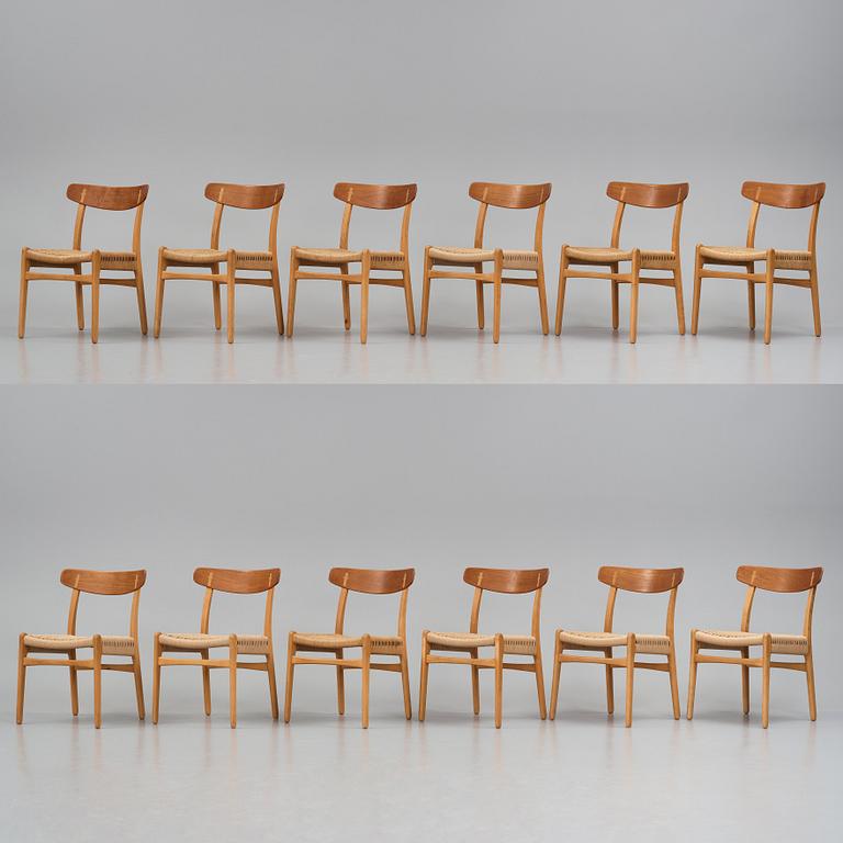 Hans J. Wegner, a set of 12 'CH-23' chairs, Carl Hansen & Son, Denmark 1950-60s.