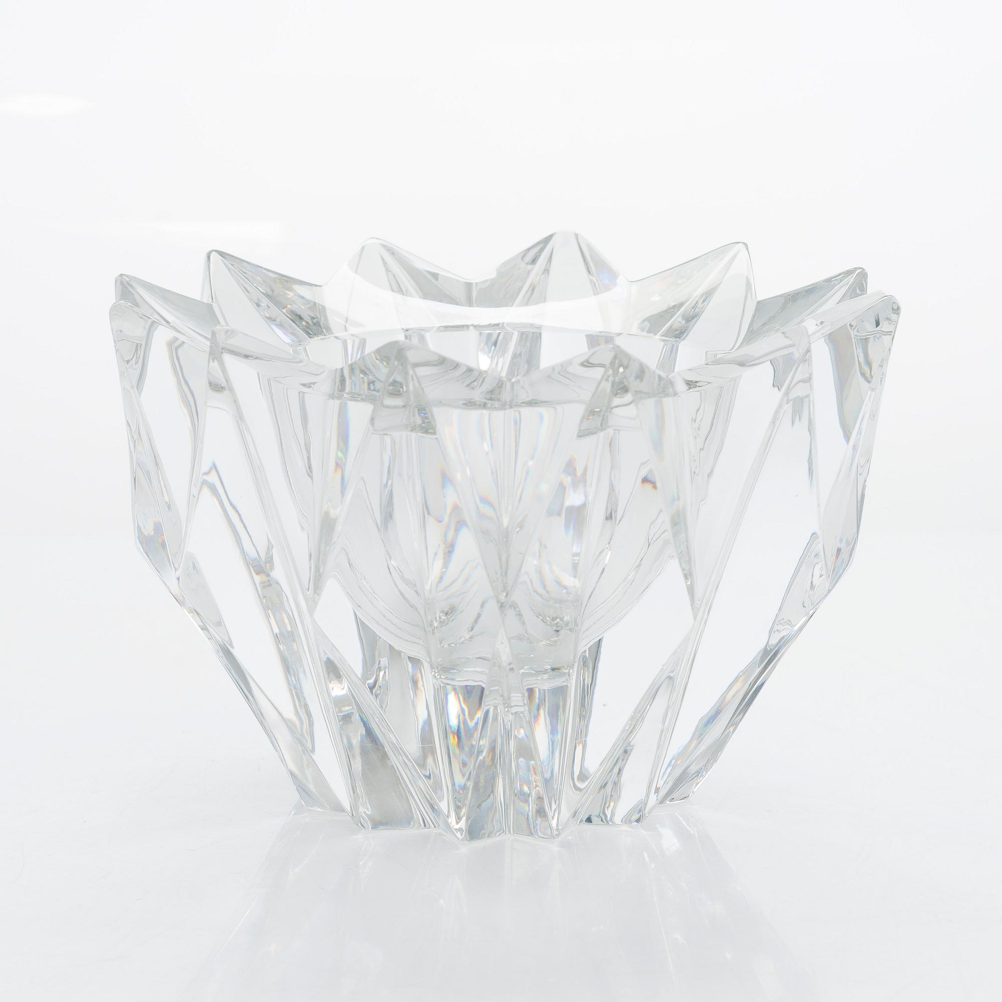 Aimo Okkolin, skål, "Näckros", signerad Aimo Okkolin, Riihimäen Lasi Oy.