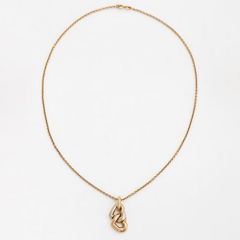 Cartier, halsband,  18K guld med hänge i form av två hjärtan.