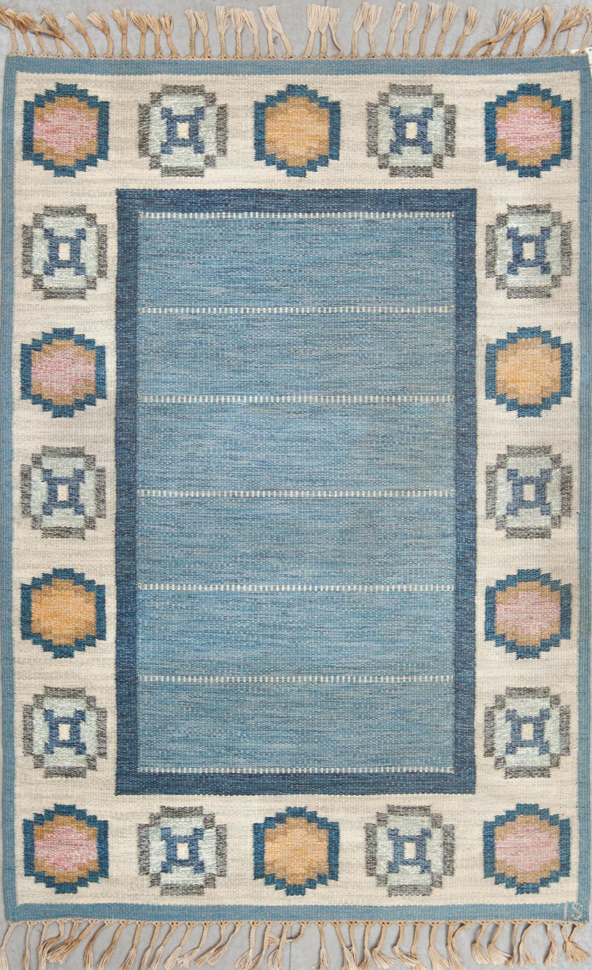 MATTA, rölakan, monogramsignerad IS, Ingegerd Silow, 1900-talets andra hälft. Ca 201 X 137 cm.