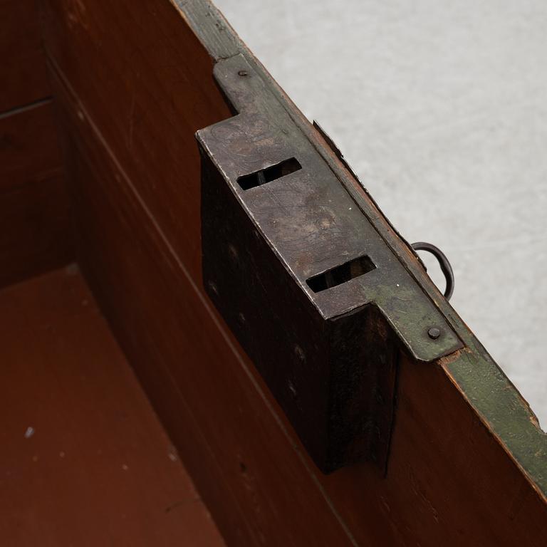 A folk art chest, dated 1749.