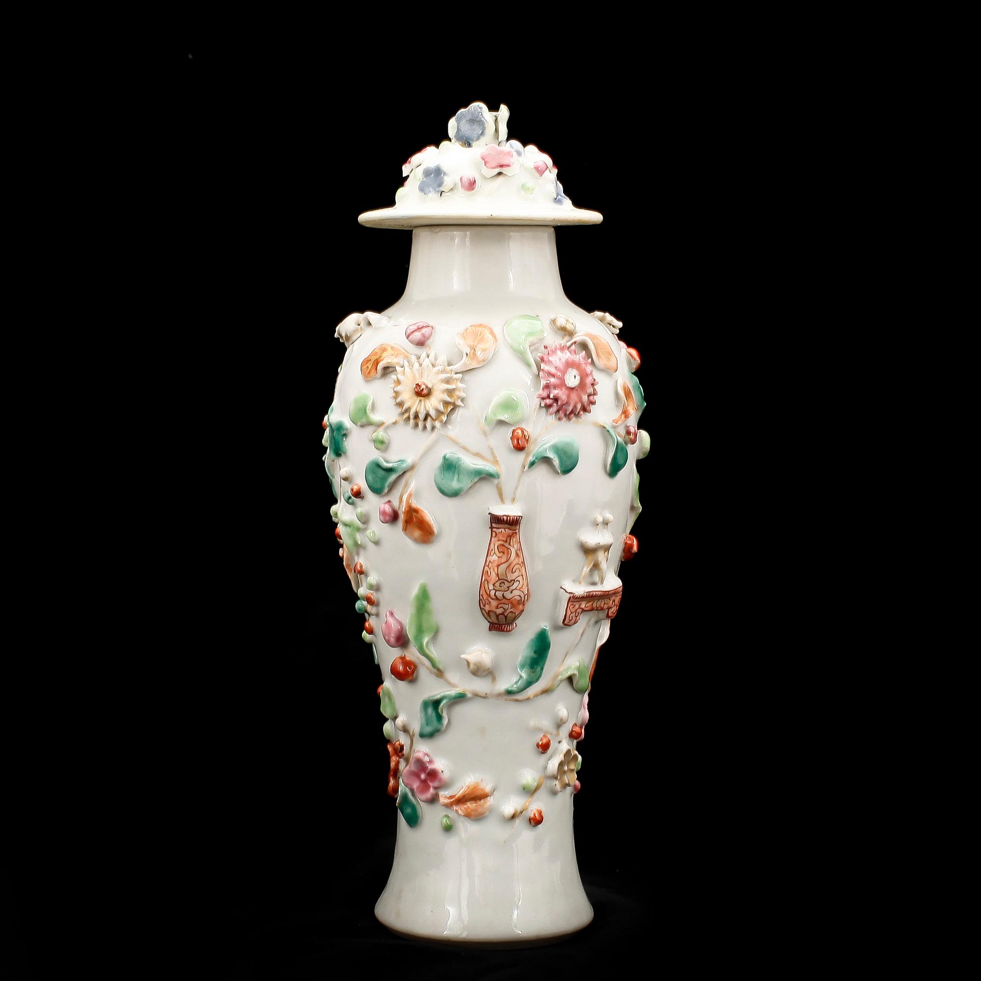 VAS med LOCK, kompaniporslin. Qing dynastin, Qianlong (1736-95).