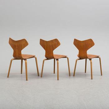 Three 1960's Arne Jacobsen Grand Prix Fritz Hansen chairs.