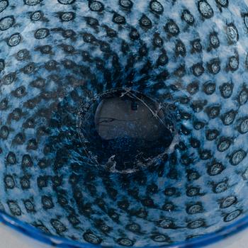 Bertil Vallien, glass bowl/vase, signed.