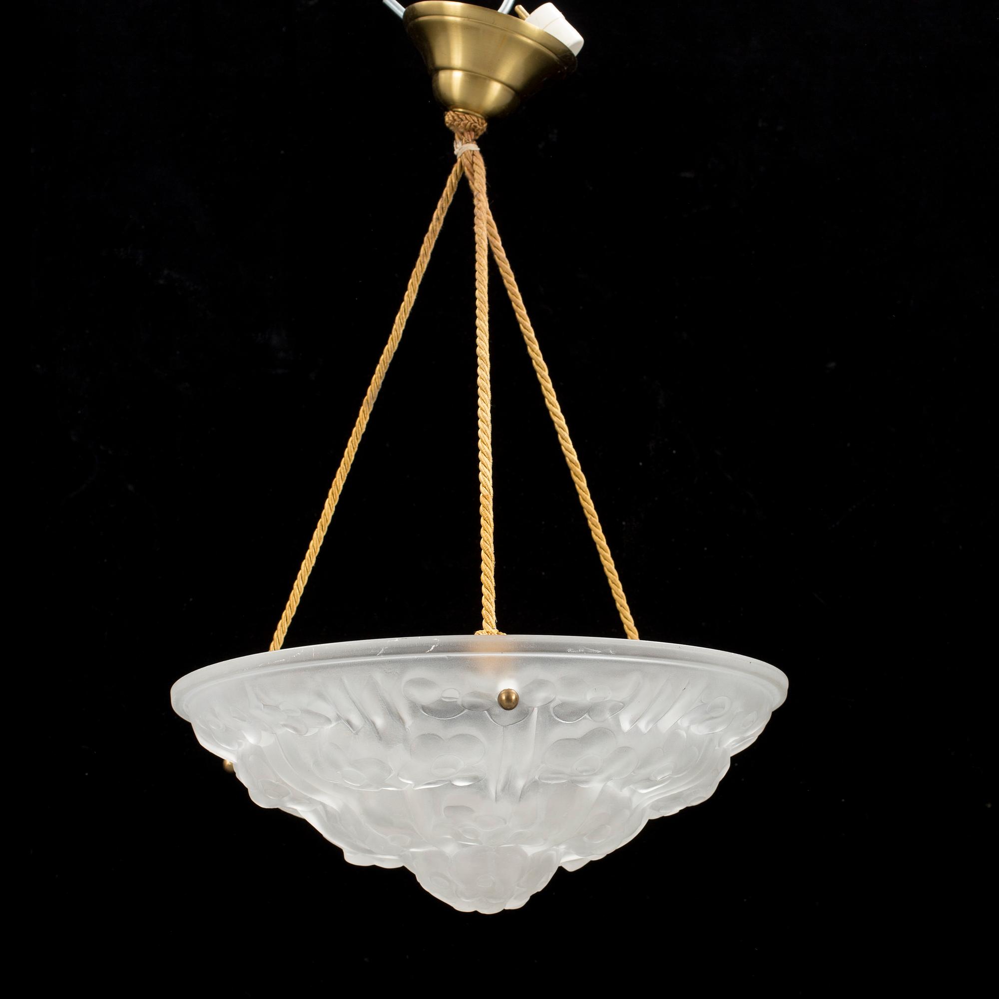 TAKLAMPA, glas, Degus, Frankrike, 1900-talets andra kvartal.