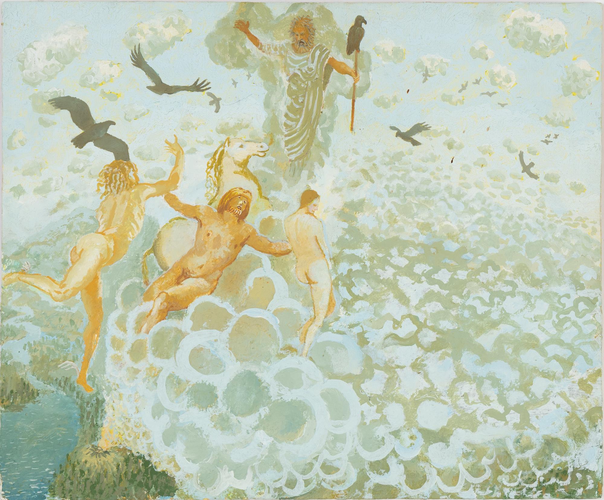 Gunnar Larsson, gouache on panel, signed and dated 1996 verso.