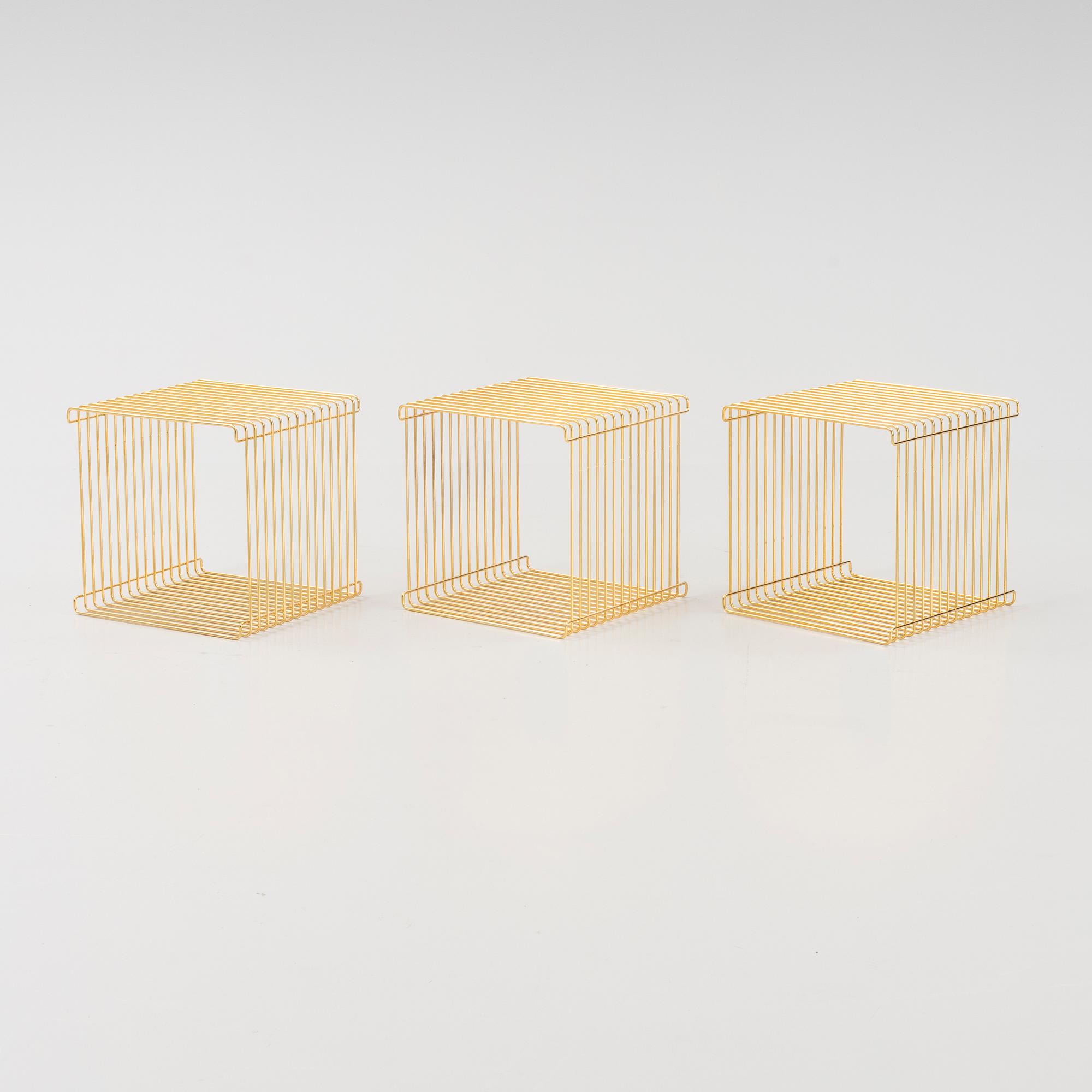 Verner Panton, a set of three 'Wire' shelves, Montana.