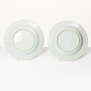 Twelve Famille Rose export porcelain plates, China, yongzheng (1722-35) & Qianlong (1736-95).