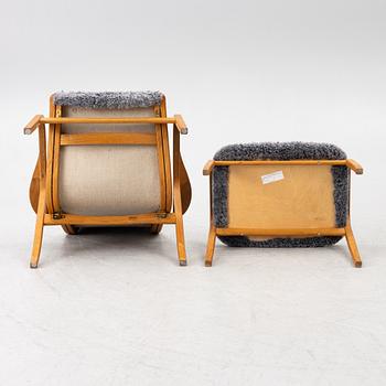Yngve Ekström, a 'Lamino' armchair with ottoman, Swedese, Sweden, 2020's.