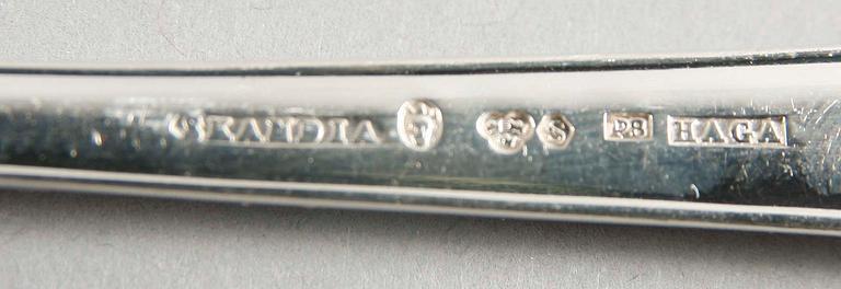 BESTICK, uppsättning, 97 delar, silver, "Haga", Skandia, Stockholm 1940-tal.