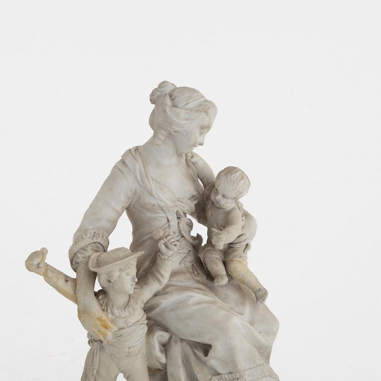 A pair of parian / bisuit porcelain groups, after J Gott, probably England 19th century.