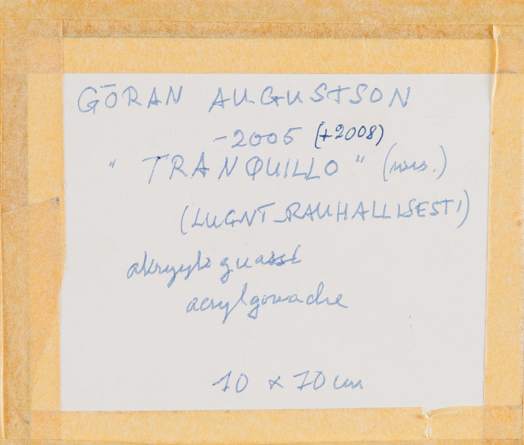 Göran Augustson, "Tranquillo" (Calmly).