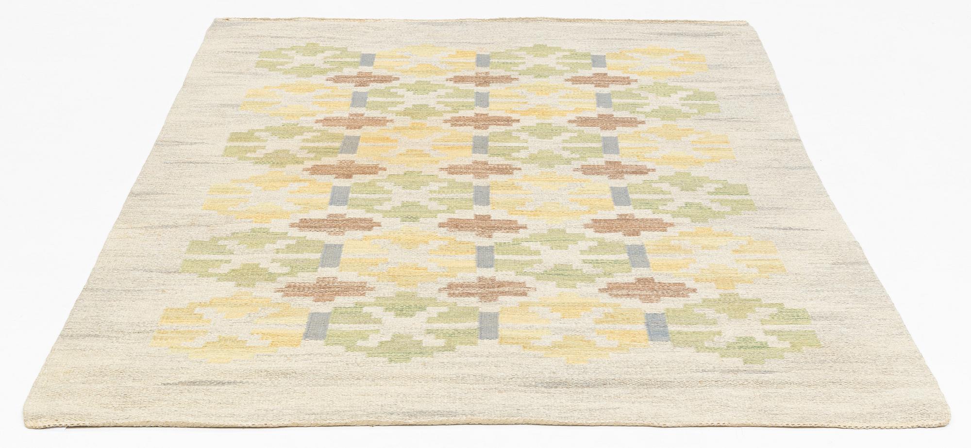 Judith Johansson, a carpet, "Löv", flat weave, 243 x 171 cm, signed JJ.