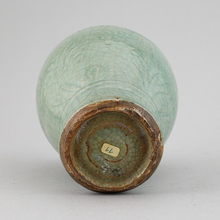 A celadon vase, Ming dynasty (1368-1644).