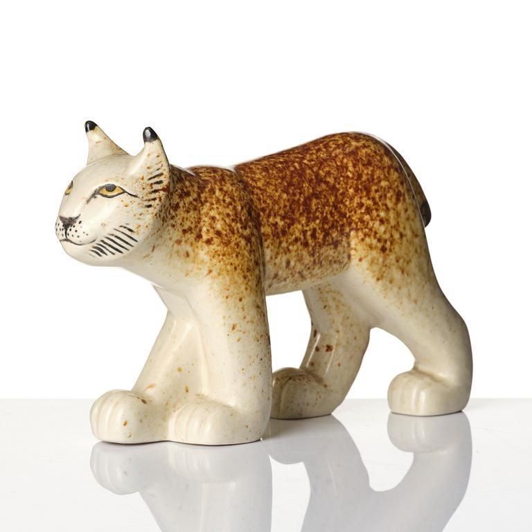 Lisa Larson, Figure, Lynx, stoneware, Gustavsberg for the Nordic Company/WWF.