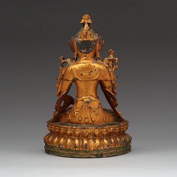 A bronze figure of Bodhisattva, Ming dynasty (1368-1644).