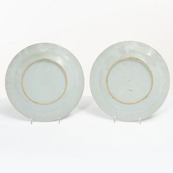 A set of four Imari porcelain plates, China, Qianlong (1736-95).