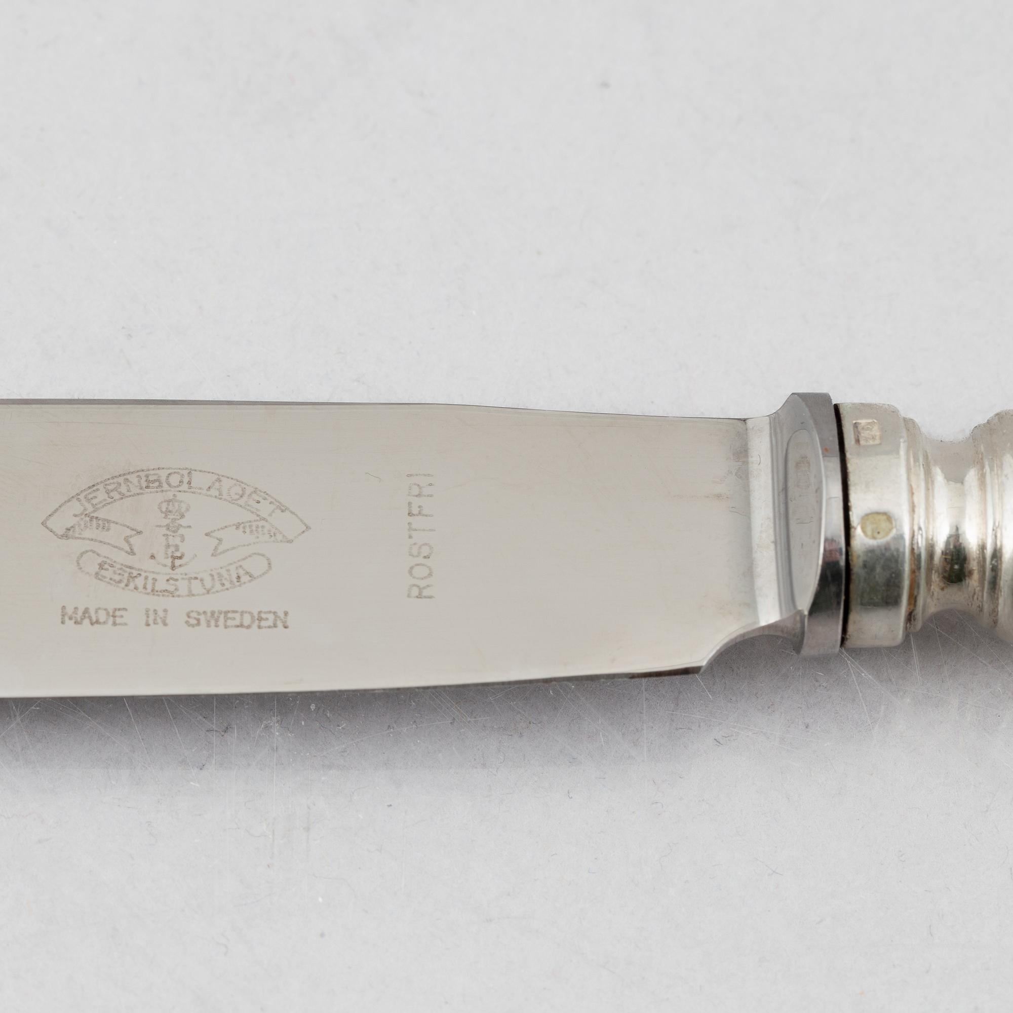 Jacob Engelberth Torsk, 62-pieces of "Gammal Fransk" silver flatwear, Stockholm, Sweden, 1902-1903.