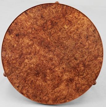 A Josef Frank burrwood and walnut sofa table by Svenskt Tenn, model 2139.