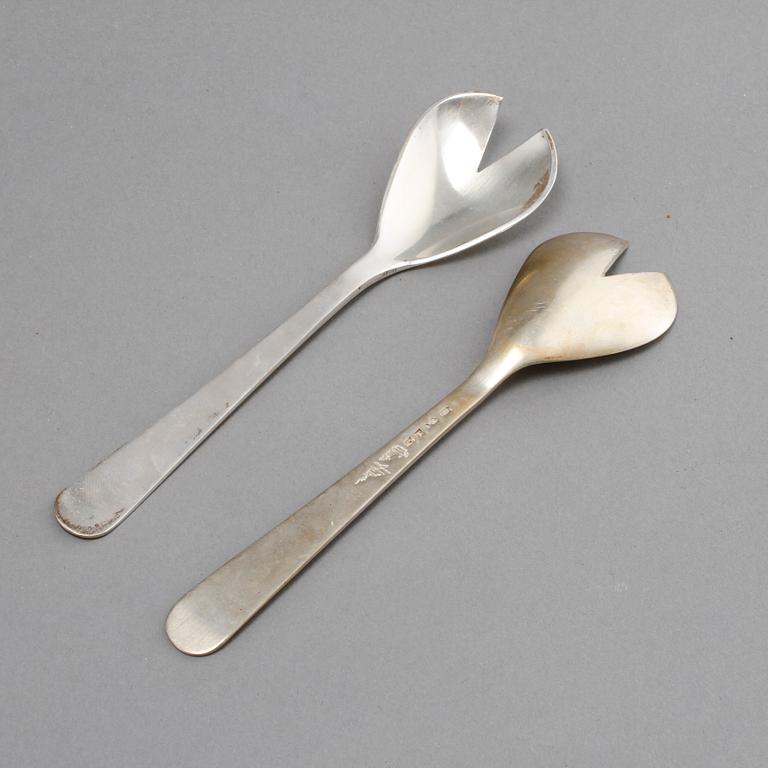 OSTRONBESTICK, 10 st, silver, Wiwen Nilsson, Lund, 1953 - 1963. Vikt 285 g.