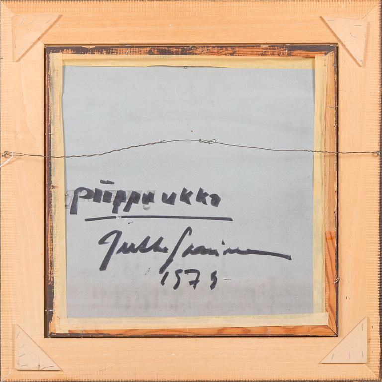 JUKKA SAARINEN, öljy kovalevylle, signeerattu ja päivätty -75.