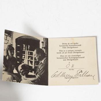 Carl-Harry Stålhane, two stoneware vases and a unique bowl, Designhuset, Lidköping.