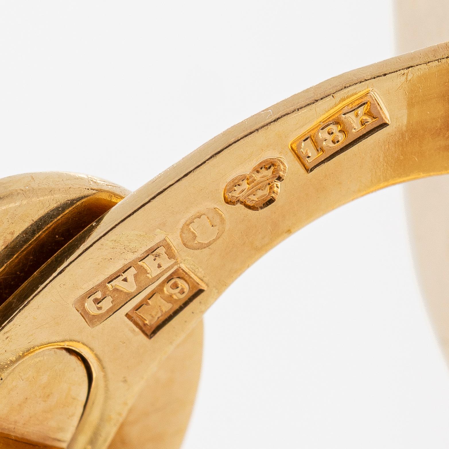 A pair of 18K gold cufflinks, Stockholm, 1962.