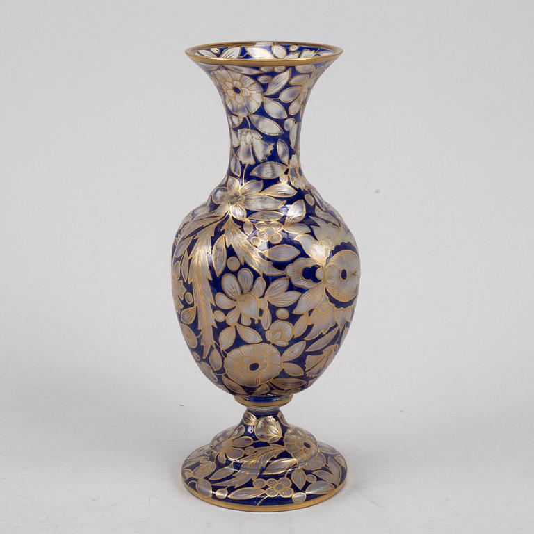 Haida, probably by Julius Mühlhaus & Co an enamel painted vase, Bohemia, early 20th C.