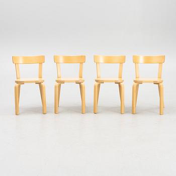 Alvar Aalto, a set of four model '69' chairs, Artek, Finland, 2012.