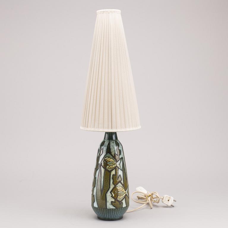 A stoneware Törngrens table lamp, later part of the 20th century.