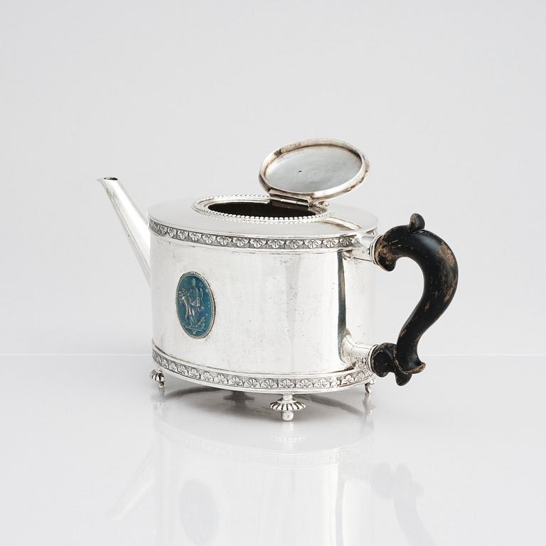 A Swedish late Gustavian silver tea-pot, mark of Johan Abraham Hallard (Hallardt), Stockholm 1794.