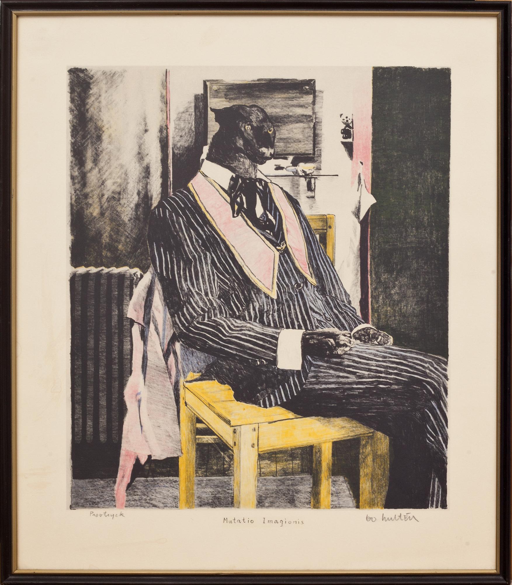 BO HULTÉN, litografi, signerad provtryck.