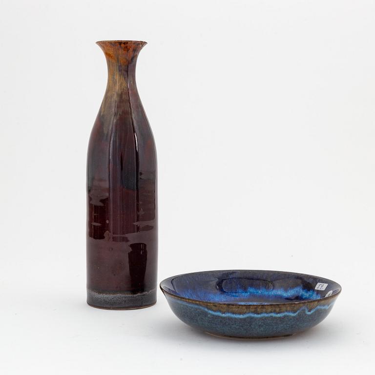 Carl-Harry Stålhane, a stoneware vase and a bowl, Designhuset.