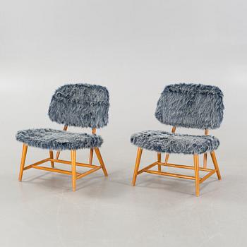 A pair of "TeVe" chairs by Alf Svensson for Ljungs Industrier AB.Malmö, second half of the 20th century.