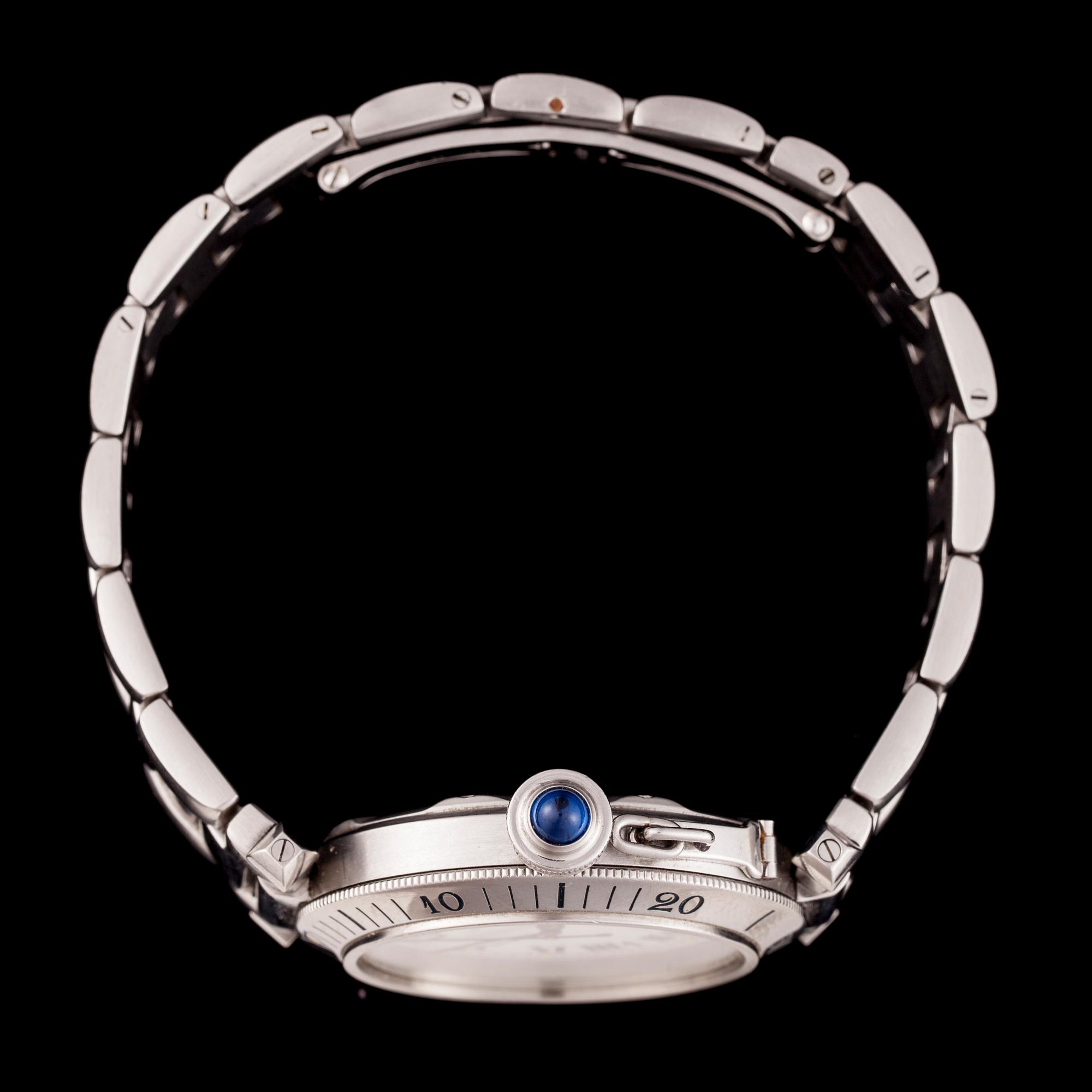 ARMBANDSUR, herr, stål, Pasha de Cartier.